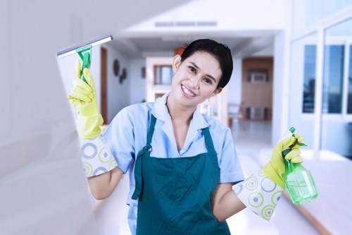 Supervisor reviewing workplace cleaning safety measures