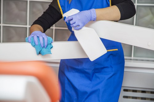 Deep cleaning carpets in a Kentish Town commercial building corridor